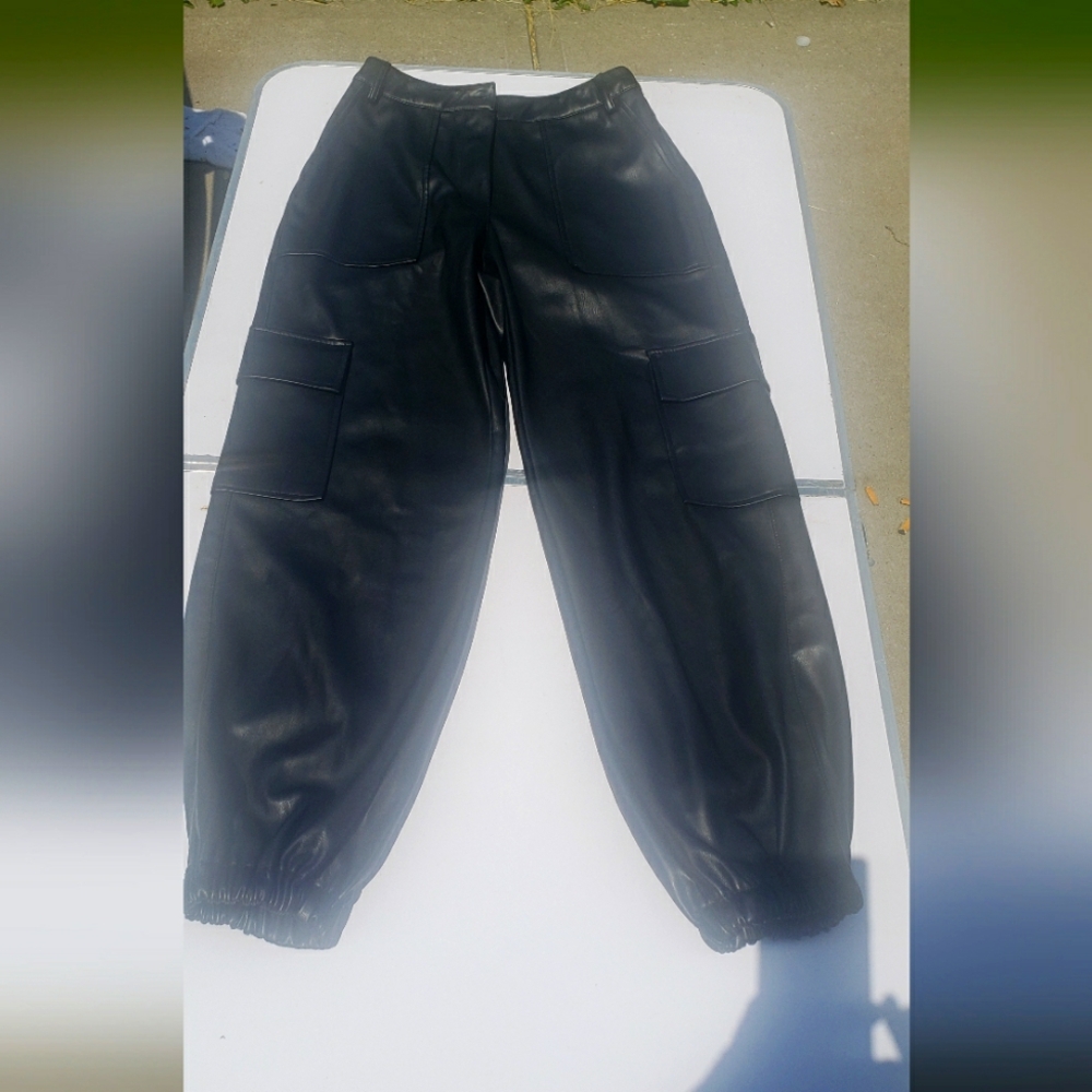 Forever 21 faux leather jogger pants
